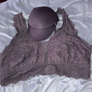 —XL Dark Gray Aerie Bralette with Removable Pads